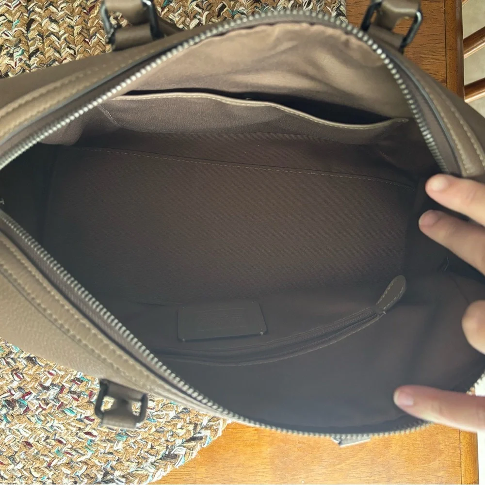 Coach Large Rowen in Dark Slate Pebbled Leather Bowling